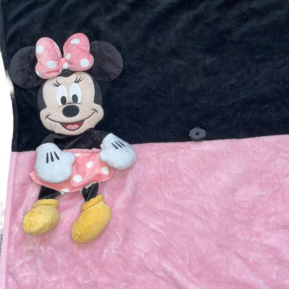 Minnie Mouse Throw Blanket Pillow Disney Parks Plush Stuffed Animal 3D 35" x 48" - Picture 8 of 13